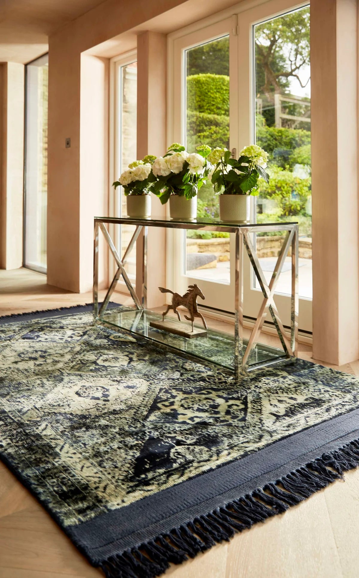 Rug Guru Vintage Fringe Blue/Cream