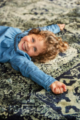 Rug Guru Vintage Fringe Blue/Cream
