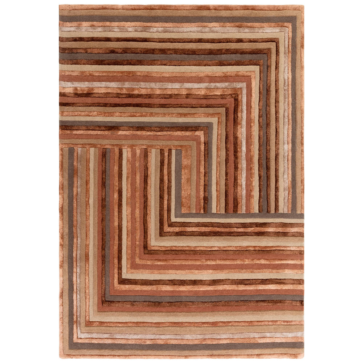 Asiatic Matrix Network Rug - Terracotta - 200 x 300
