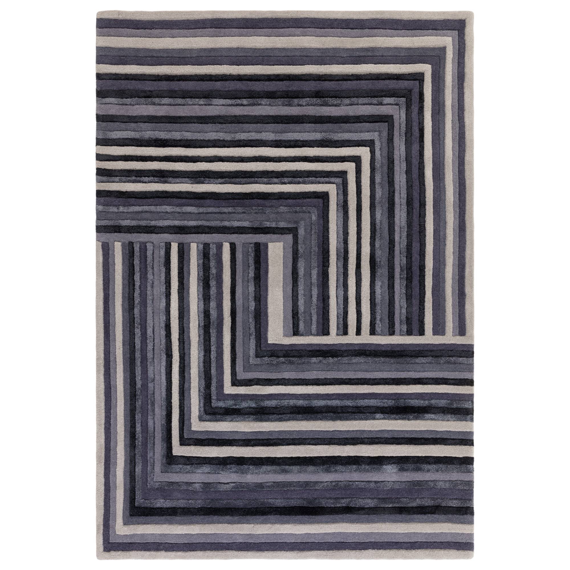 Asiatic Matrix Network Rug - Indigo - 200 x 300