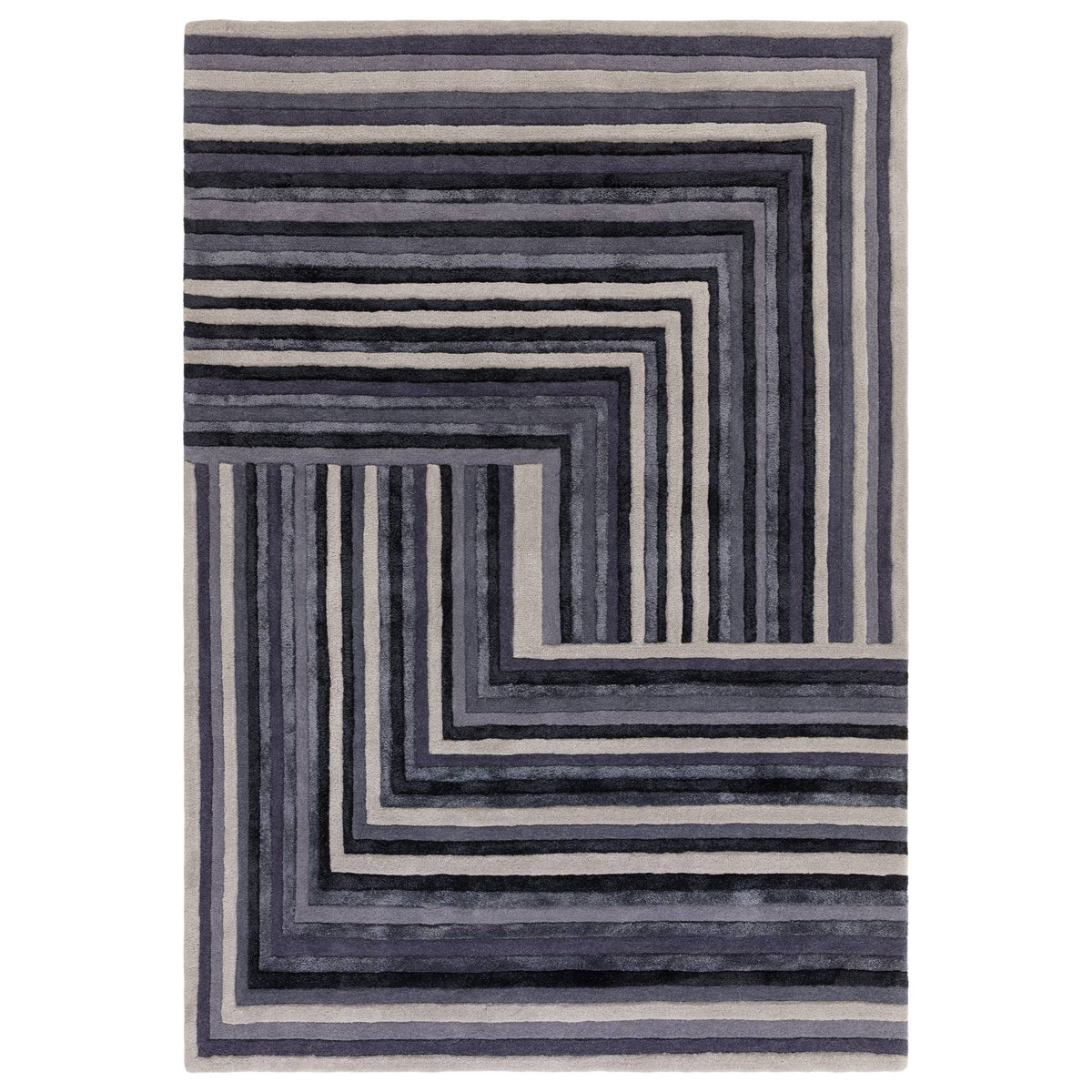 Asiatic Matrix Network Rug - Indigo - 200 x 300