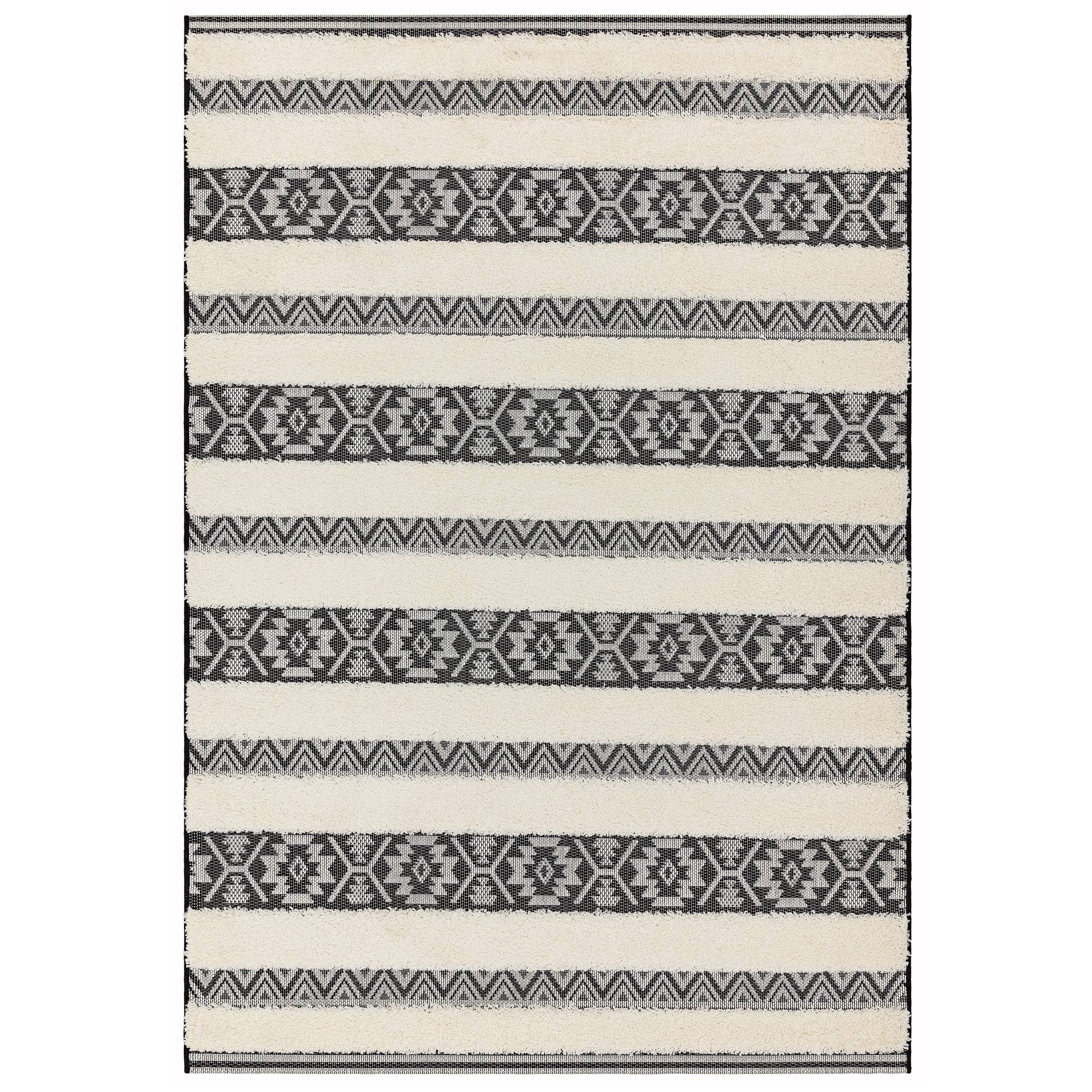 Asiatic Monty Stripe Rug - Black/Cream - 200 x 290