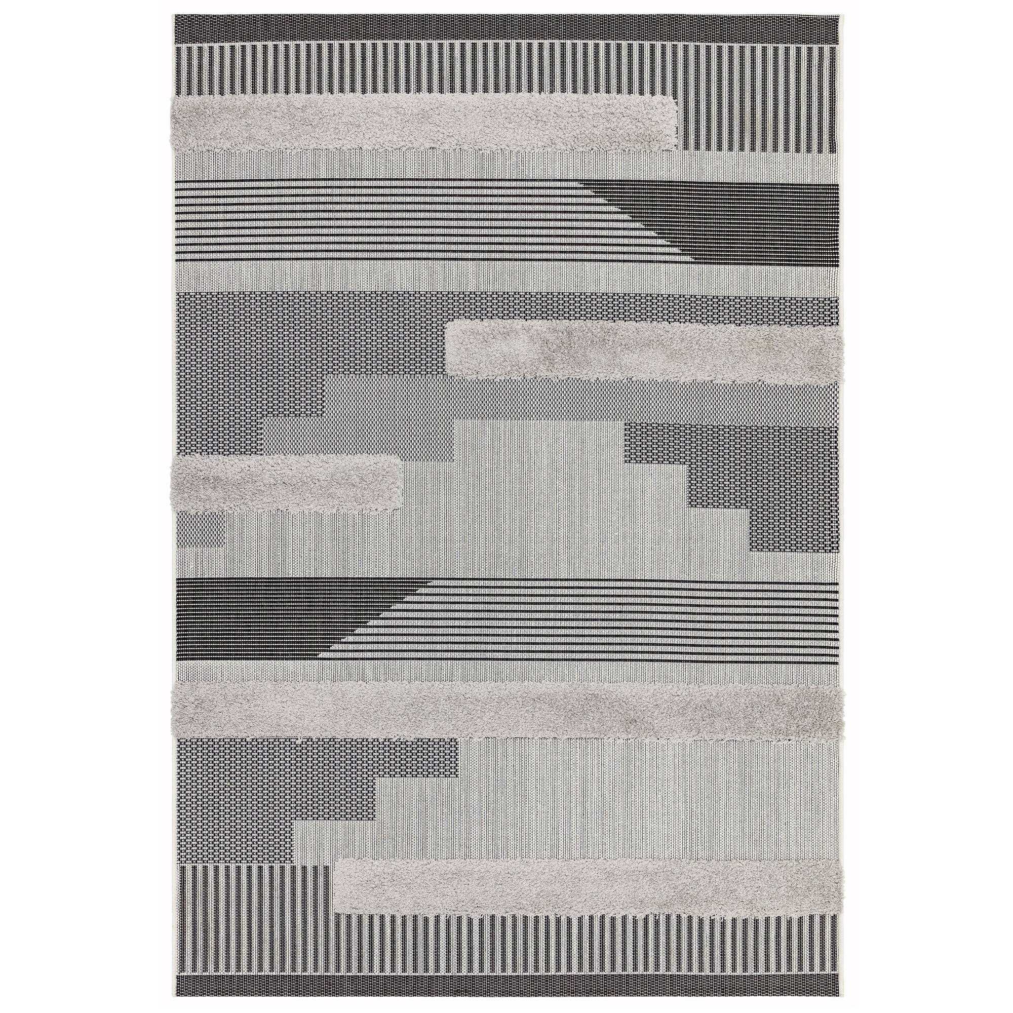 Asiatic Monty Geometric Rug - Black/Grey - 160 x 230