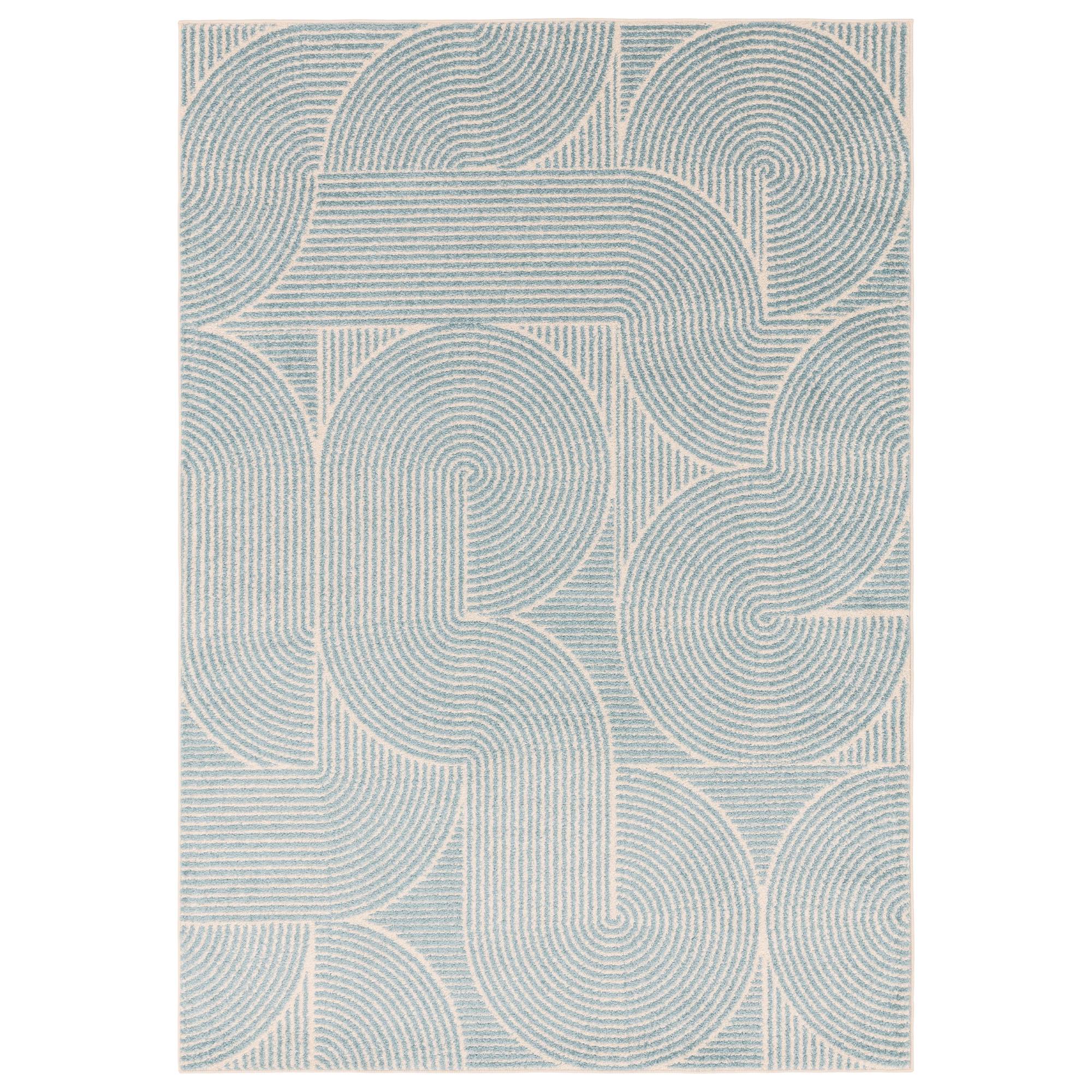 Asiatic Muse Swirl Rug - Blue - 200 x 290