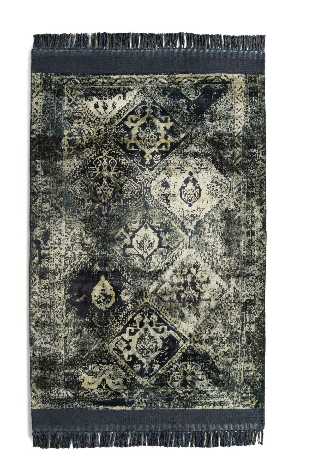 Rug Guru Vintage Fringe Blue/Cream