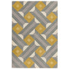 Asiatic Reef Motif Rug - Ochre Grey - 200 x 290